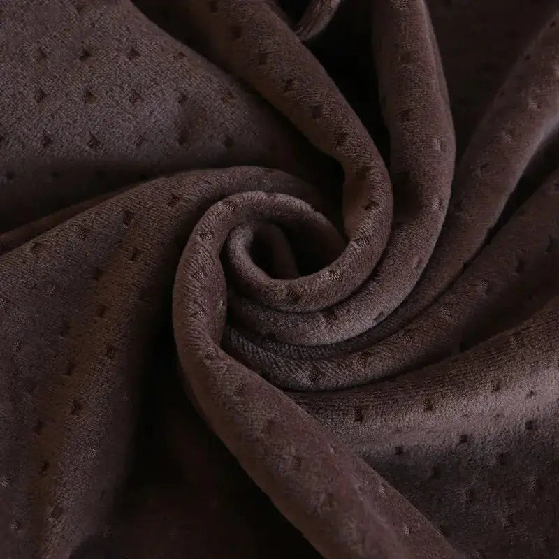 Close-up of luxurious brown velvet Memory Foam Pillow Case Cover with soft-touch texture and breathable dotted pattern for comfortable sleep.